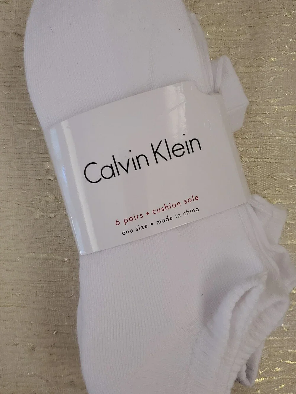 Calvin Klein White Low-Cut Athletic No-Show Socks - 5 Pack US 7-12